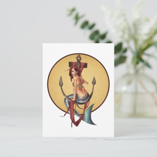 ヴィンテージ人魚 ポストカード (スタンド正面)