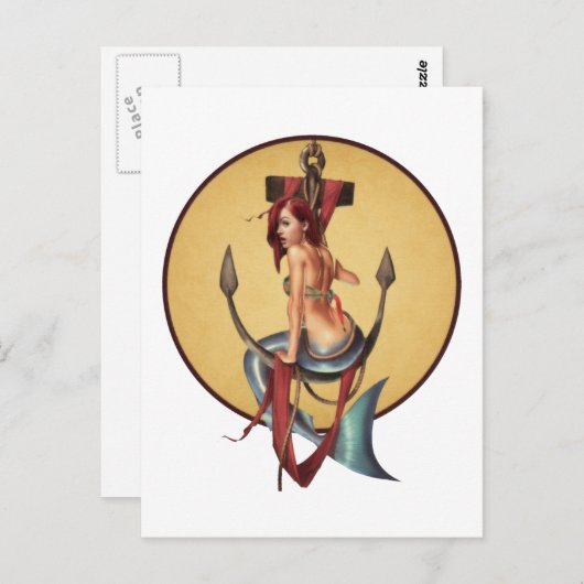 ヴィンテージ人魚 ポストカード (正面/裏面)