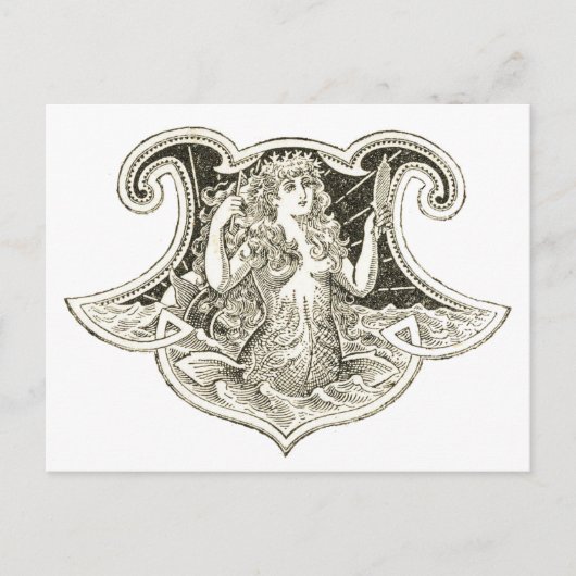 ヴィンテージ人魚 ポストカード (正面)