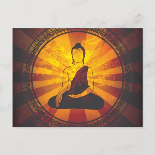 ヴィンテージ仏像プリント ポストカード (正面)