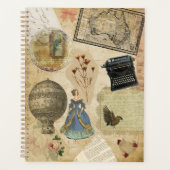 ヴィンテージ仕訳帳ステッカースパイラルプランナー プランナー手帳 (正面)