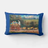 ヴィンテージ付きウサギ装飾用クッション ランバークッション (裏面)