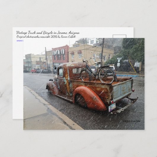ヴィンテージ付きトラック/アリゾナ州ジェローム ポストカード (正面/裏面)