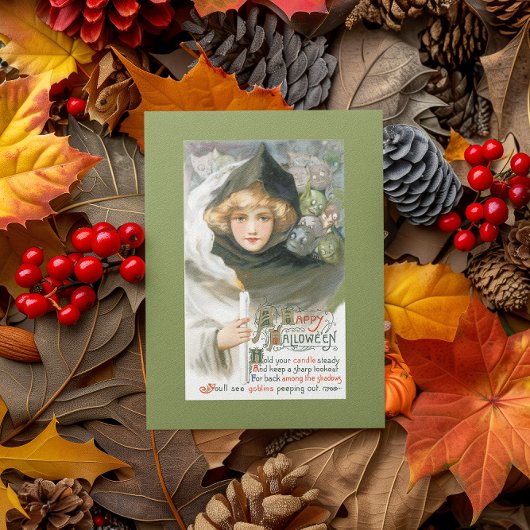 ヴィンテージ付きハロウィーンスカル シーズンカード