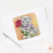 ヴィンテージ付きバラ スクエアシール (封筒)