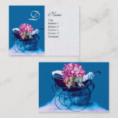 ヴィンテージ付きフラワーベビーシャワー、パール紙 名刺 (正面/裏面)