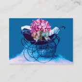 ヴィンテージ付きフラワーベビーシャワー、パール紙 名刺 (裏面)