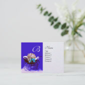 ヴィンテージ付きフラワーベビーシャワー、パール紙 名刺 (スタンド正面)