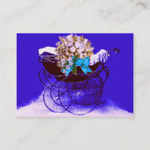 ヴィンテージ付きフラワーベビーシャワー、パール紙 名刺 (裏面)