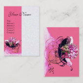 ヴィンテージ付きフラワーベビーシャワー、パール紙 名刺 (正面/裏面)