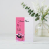 ヴィンテージ付きフラワーベビーシャワー、パール紙 名刺 (スタンド正面)