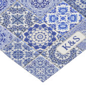 ヴィンテージ付きブルーカントリーキッチンタイル ショートテーブルランナー (コーナー)