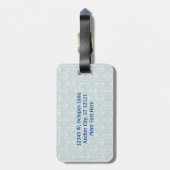 ヴィンテージ付きブルータコいかりパーソナライズされた ラゲッジタグ (裏面縦)