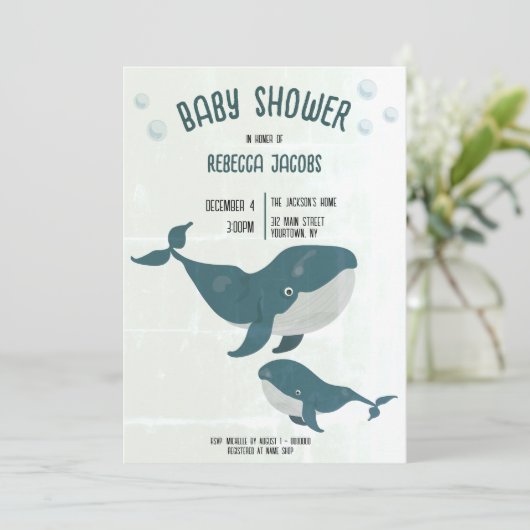 ヴィンテージ付きベビーベビーシャワー招待状 招待状 (スタンド正面)