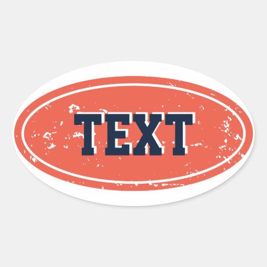 ヴィンテージ付き大きな楕円ロゴカスタム文字 楕円形シール (正面)