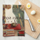 ヴィンテージ付き夫婦 キッチンタオル (四つ折り)