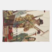 ヴィンテージ付き夫婦 キッチンタオル (横)