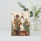 ヴィンテージ付き夫婦 ポストカード (スタンド正面)