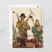 ヴィンテージ付き夫婦 ポストカード (正面/裏面)