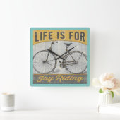 ヴィンテージ付き引用文 スクエア壁時計 (ホーム)