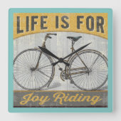 ヴィンテージ付き引用文 スクエア壁時計 (正面)