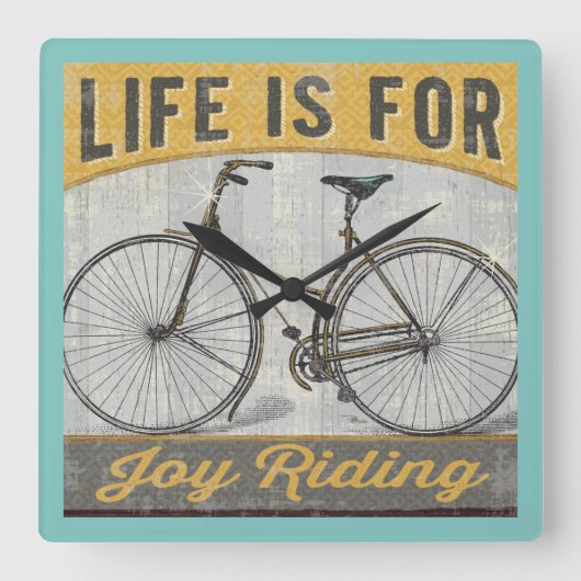 ヴィンテージ付き引用文 スクエア壁時計 (正面)