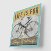 ヴィンテージ付き引用文 スクエア壁時計 (傾斜)