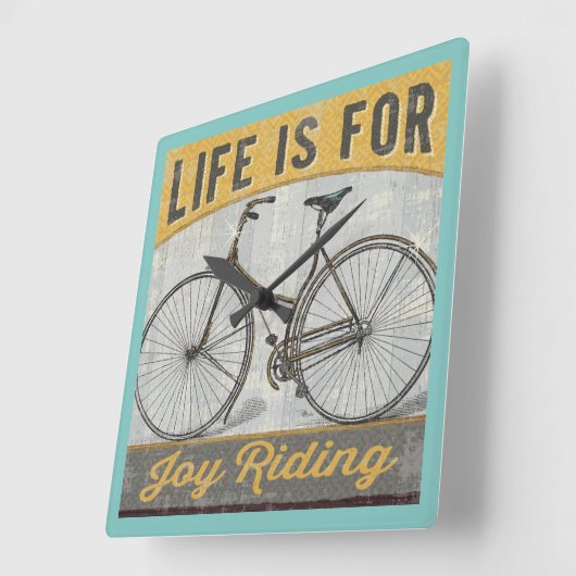 ヴィンテージ付き引用文 スクエア壁時計 (傾斜)