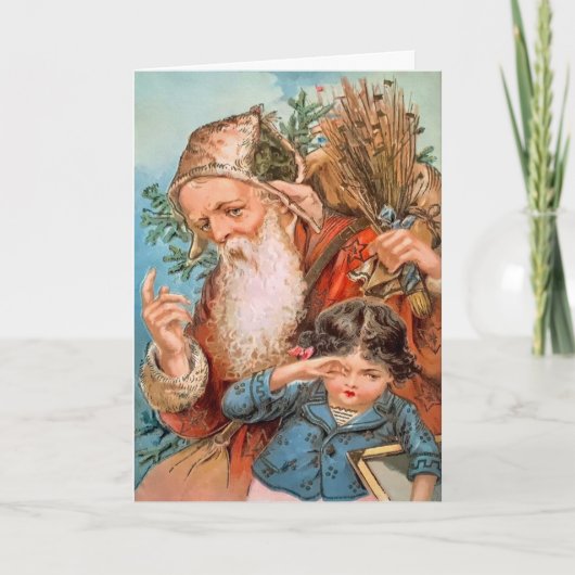 ヴィンテージ付き樺の木スティッククリスマスカード シーズンカード (正面)