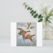 ヴィンテージ付き父用アヒルハッピーバースデー ポストカード (スタンド正面)