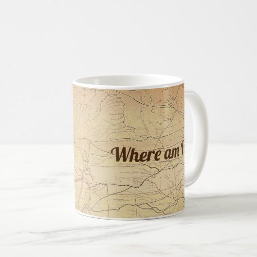 ヴィンテージ付き鉄道線の地図おもしろい文字 コーヒーマグカップ (正面右)