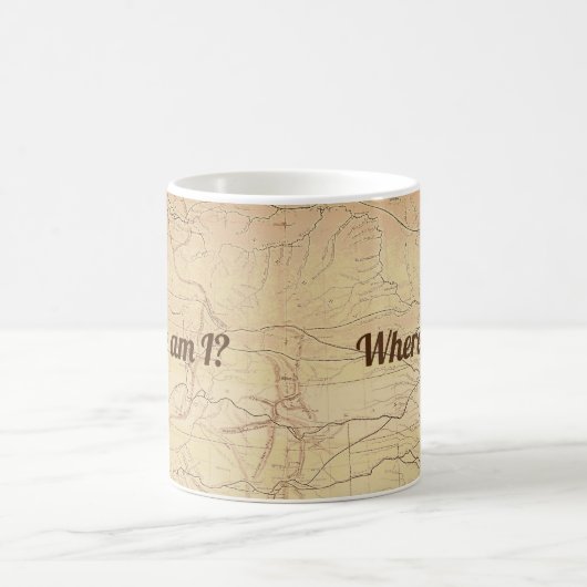 ヴィンテージ付き鉄道線の地図おもしろい文字 コーヒーマグカップ (中央)