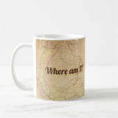 ヴィンテージ付き鉄道線の地図おもしろい文字 コーヒーマグカップ (左)