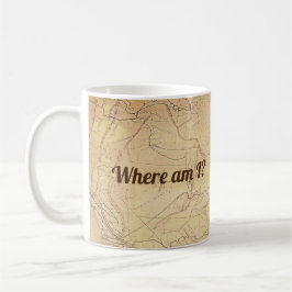 ヴィンテージ付き鉄道線の地図おもしろい文字 コーヒーマグカップ