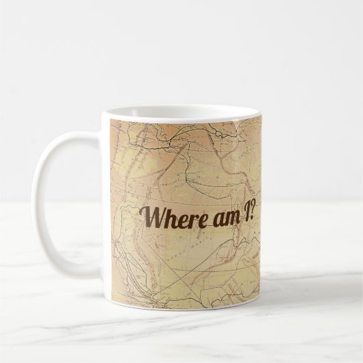 ヴィンテージ付き鉄道線の地図おもしろい文字 コーヒーマグカップ (左)