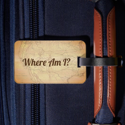 ヴィンテージ付き鉄道線の地図おもしろい文字 ラゲッジタグ (裏面インサイチュ2)