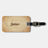 ヴィンテージ付き鉄道線の地図おもしろい文字 ラゲッジタグ (正面横)