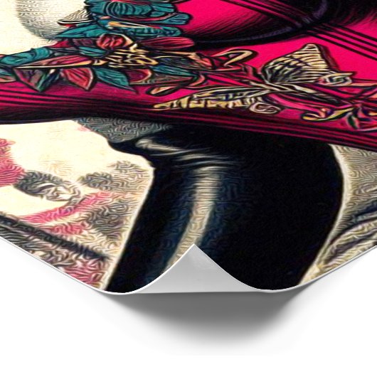 ヴィンテージ代替コルセットのピン設定 ポスター (角)