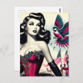 ヴィンテージ代替コルセットのピン設定 ポストカード (正面/裏面)