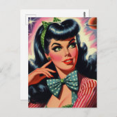 ヴィンテージ代替ピンアップ ポストカード (正面/裏面)