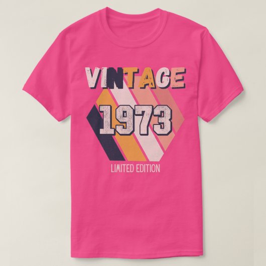 ヴィンテージ以来1973誕生日Bdayレトロ Tシャツ (デザイン正面)