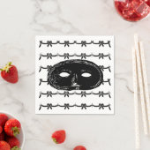 ヴィンテージ仮装パーティーマスク白黒 スタンダードカクテルナプキン (インサイチュ)