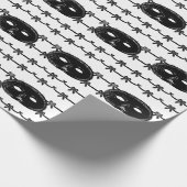 ヴィンテージ仮装パーティーマスク白黒 ラッピングペーパー (角)