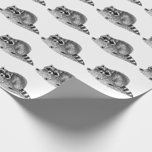 ヴィンテージ仮面ラクーン ラッピングペーパー (角)