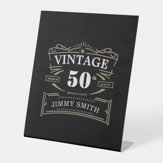 ヴィンテージ任意の年齢の素朴テーマ 台座サイン (正面)