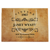 ヴィンテージ任意の年齢誕生日 ラージペーパーバッグ (正面)