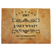 ヴィンテージ任意の年齢誕生日 ラージペーパーバッグ (裏面)