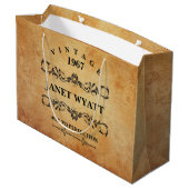 ヴィンテージ任意の年齢誕生日 ラージペーパーバッグ (裏面アングル)