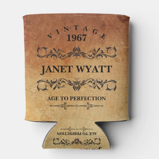 ヴィンテージ任意の年齢誕生日 缶クーラー (裏面)