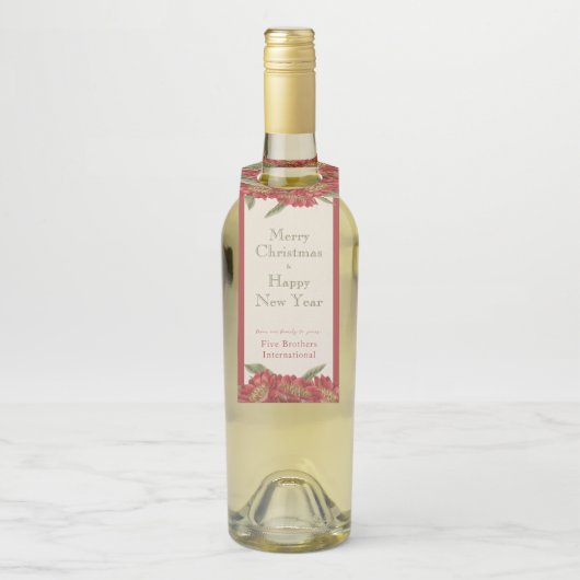 ヴィンテージ企業のレッドフローラホリデーカスタム ボトルネックタグ (ボトル)